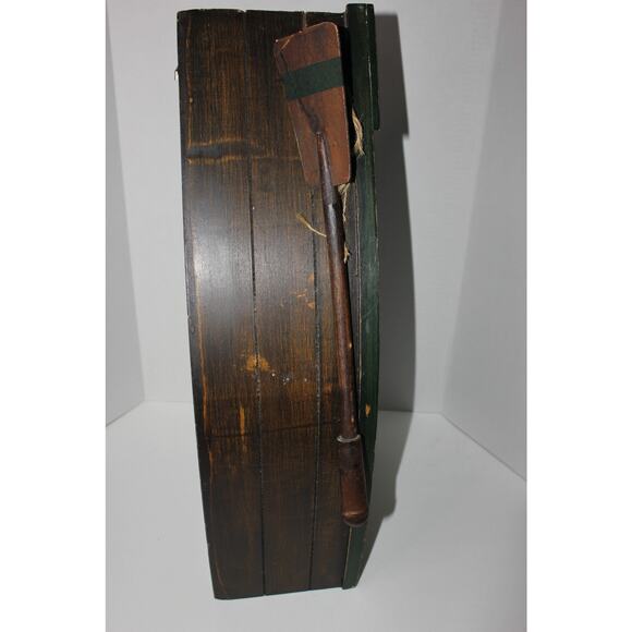 Vintage Rustic Wood Canoe Boat Display Shelf Nautical Cabin Decor Lightweight - Picture 4 of 4
